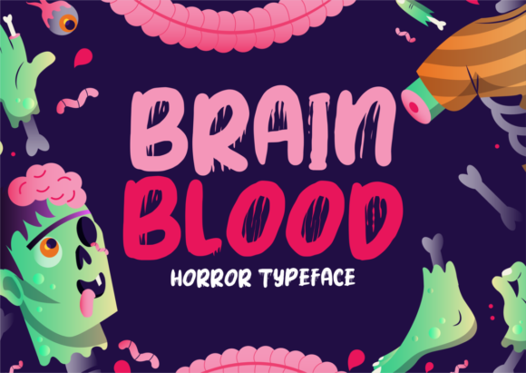 Blood Brain Font for Spooky Editorial Design