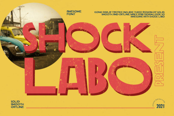 Shock Labo: A Bold Display Font for Creative Makers